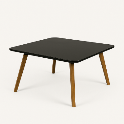 Tweedehands Vergadertafel - 140 x 140 cm - Narbutas - Zwart/Eiken