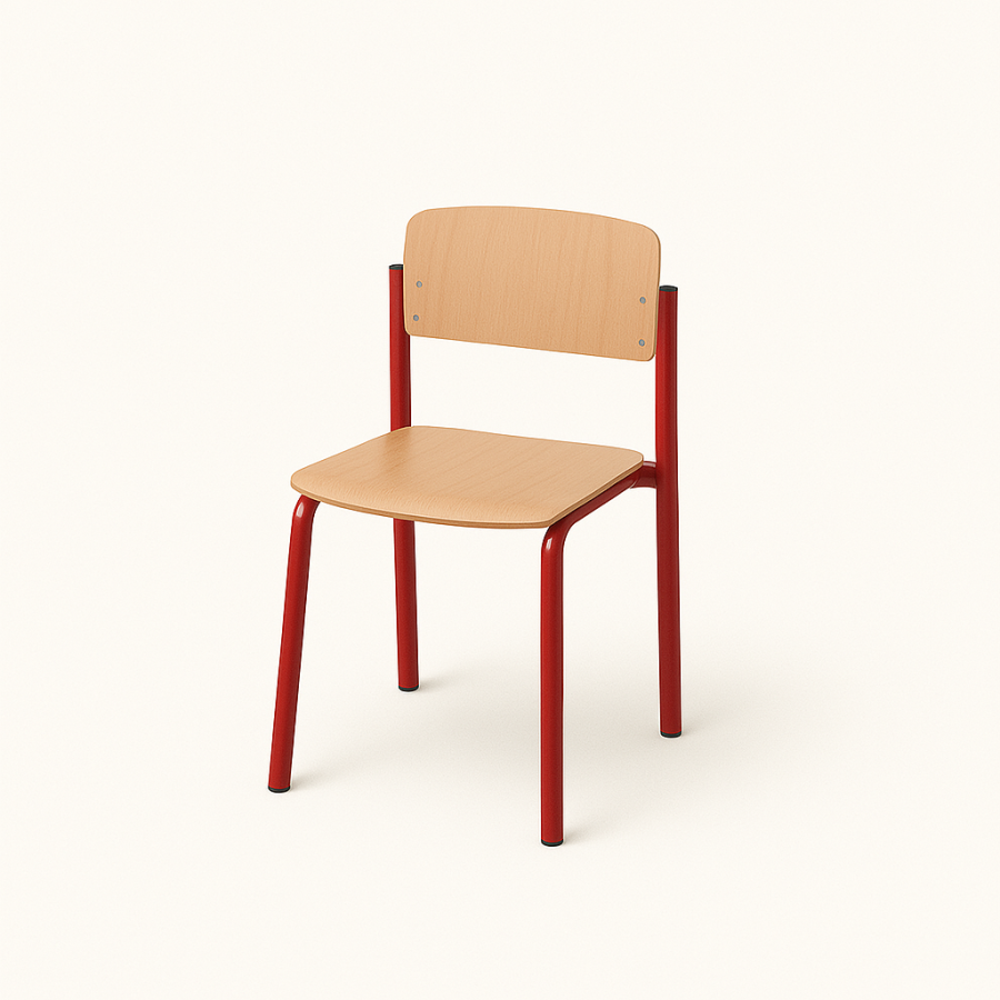 Duurzame schoolstoel Rood
