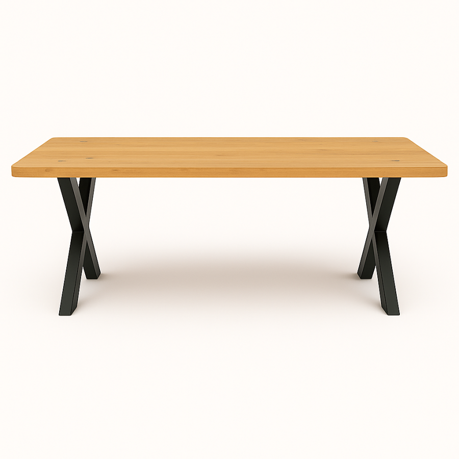 Tweedehands massief houten vergadertafel