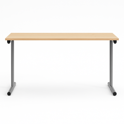 Tweedehands Schooltafel – Beuken blad / Grijs T-frame 120x50 cm