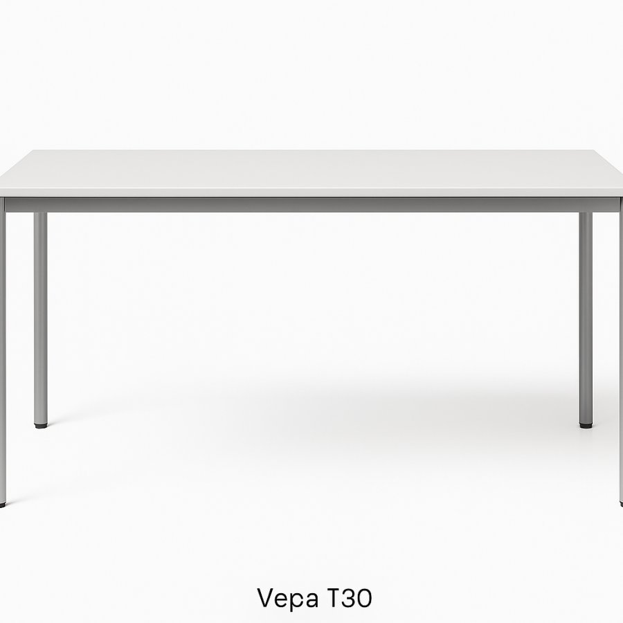 Tweedehands Vepa T30 tafel met metalen frame en strak blad