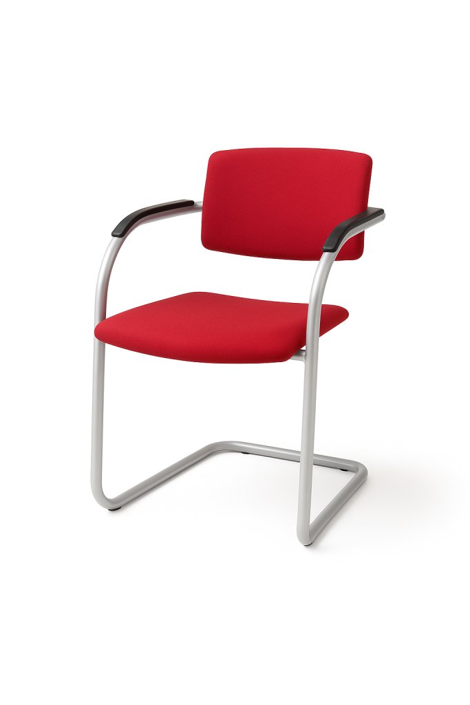 tweedehands vergaderstoel Lande Cole rood grijs