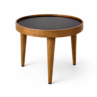 Tweedehands Salontafel – Ø 60 x 50 cm – PMP – Zwart/Hout