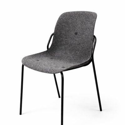 Tweedehands Stoel – Vepa Pet Felt – Grijs – Zwart Onderstel