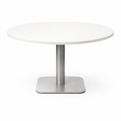 Tweedehands tafel – Ø 120 cm – Wit – Grijs Onderstel