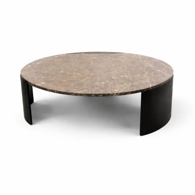 Tweedehands Ronde Salontafel – Ø115 cm – PMP – Bruin Marmer