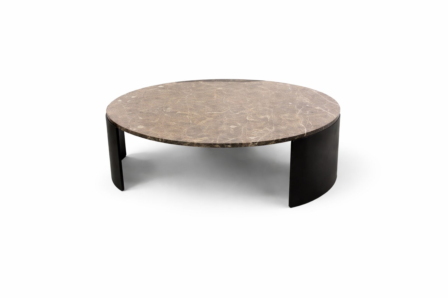 Tweedehands Ronde Salontafel – Ø115 cm – PMP – Bruin Marmer