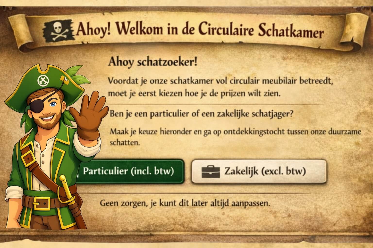 Kies prijzen als particulier of zakelijk