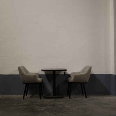 Tweedehands Kantineset - PMP Stoelen & Tafel - Beige/Zwart