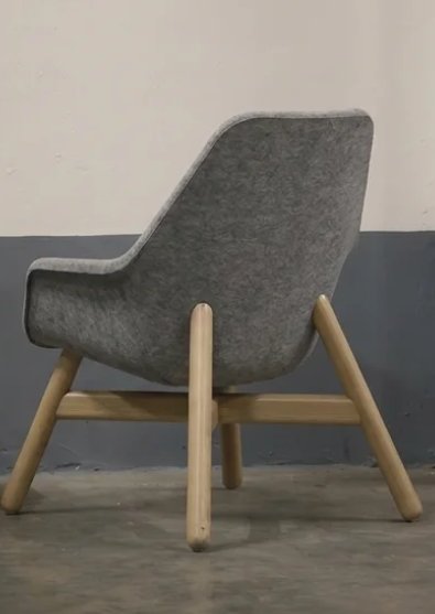 Tweedehands Fauteuil - pet Felt - Vepa - Grijs/Groen - Afbeelding 2