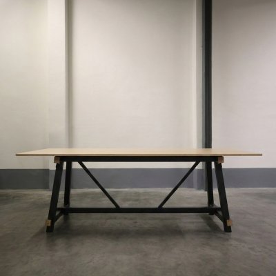 Tweedehands vergadertafel - 280 x 120 cm - Vepa Timber - Licht Eiken/Zwart